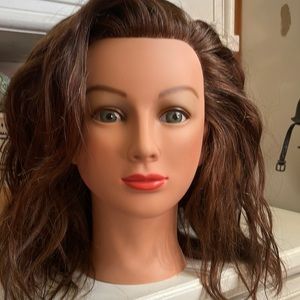 (Miss Barbara) real hair cosmetology doll and stand